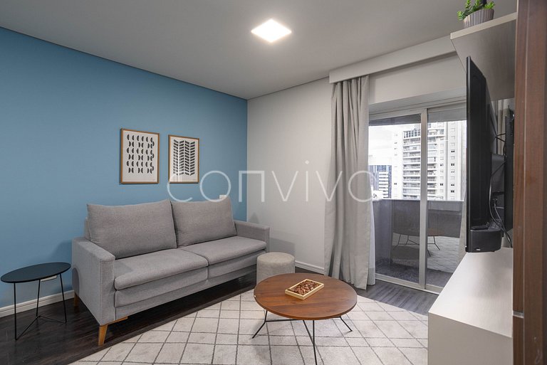 TBE1703 Flat incrível com vista na Berrini