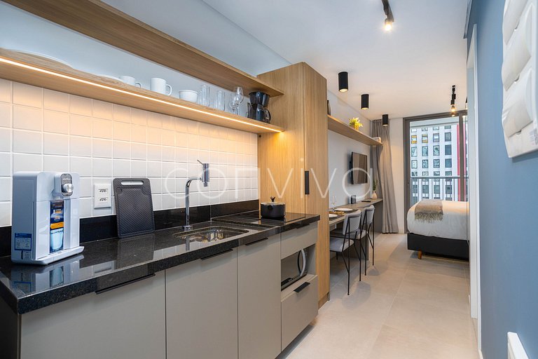 ALM0410 Studio novo no Tatuapé c/ varanda + Wifi