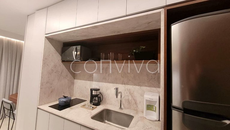LUM1301 Studio moderno com varanda e lazer SP