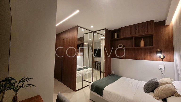 LUM1301 Studio moderno com varanda e lazer SP