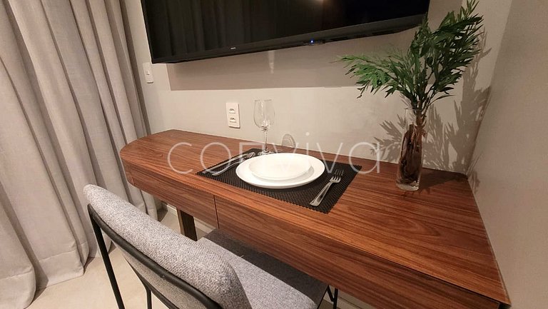 LUM1301 Studio moderno com varanda e lazer SP