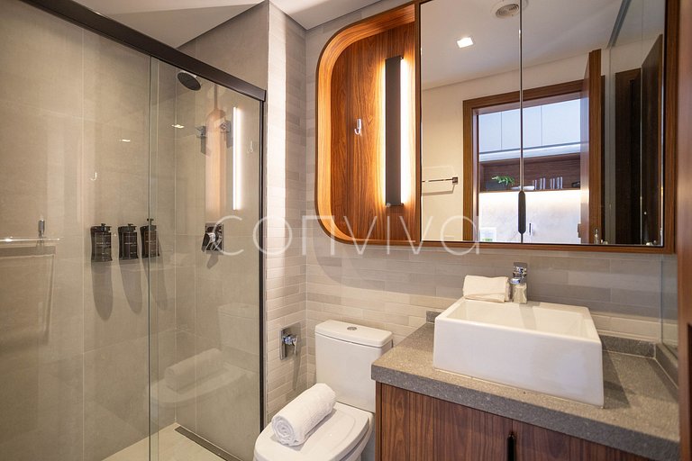 LUM1301 Studio novinho no Tatuapé | Varanda e WiFi