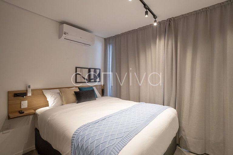 LUM513 Studio novinho com varanda e lazer SP