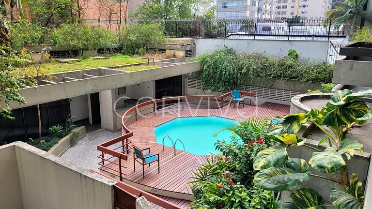 LOR035 Flat c/ limpeza, banheira e vaga no Jardins