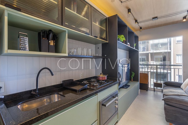 LGN1511B Moderno, 30m² con oficina en casa para 3 huéspedes