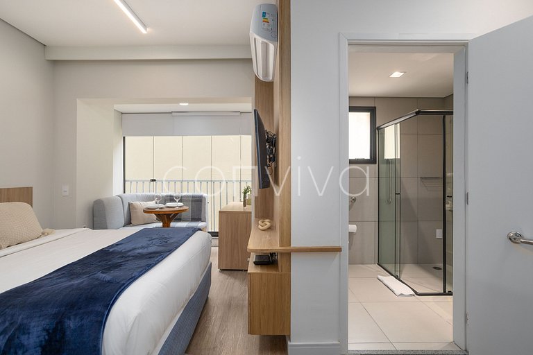 NAG0208 Studio novinho! Piscina + Wifi | Pinheiros
