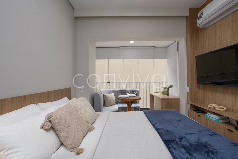 NAG0208 Studio novinho! Piscina + Wifi | Pinheiros