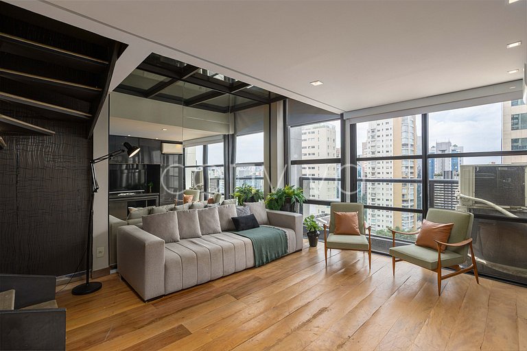 URB1403 Duplex c/ vista incrível e vaga no Itaim