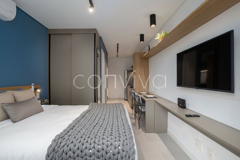 ALM0410 Studio novo no Tatuapé c/ varanda + Wifi