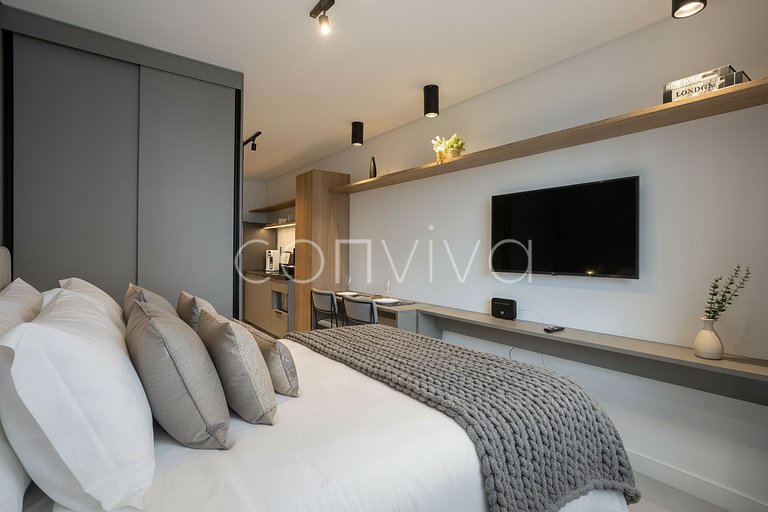 ALM0410 Studio novo no Tatuapé c/ varanda + Wifi