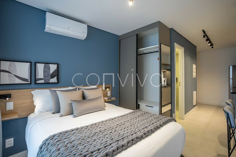 ALM0410 Studio novo no Tatuapé c/ varanda + Wifi