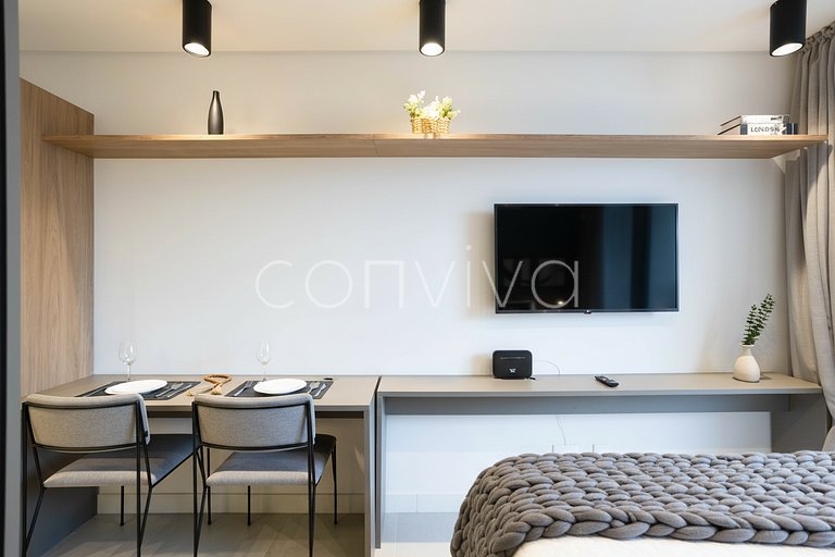 ALM0410 Studio novo no Tatuapé c/ varanda + Wifi