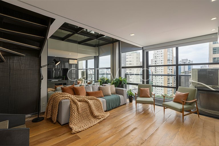 URB1403 Duplex 14º andar c/vista e vaga Itaim Bibi