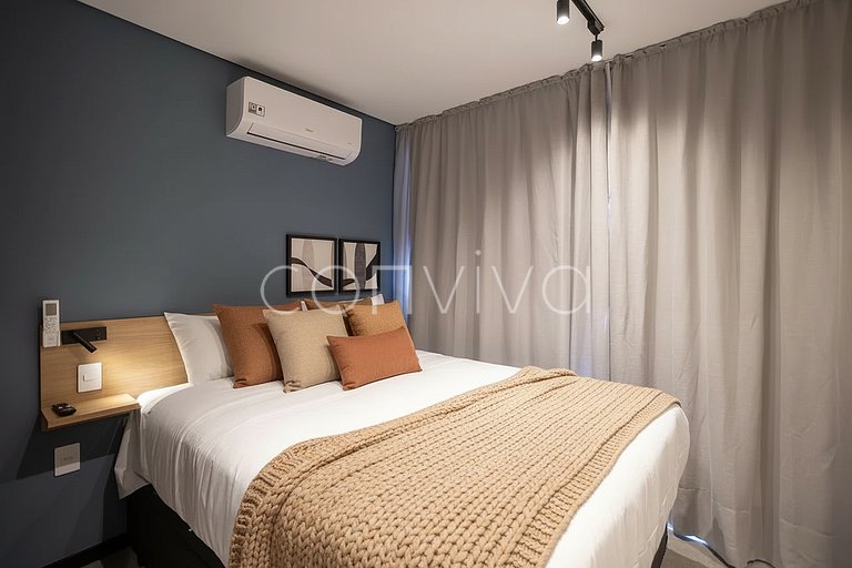 LUM1010 Studio 25m² c/ varanda e academia