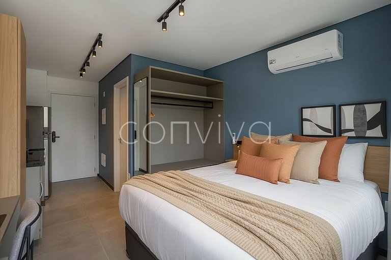 LUM1010 Studio 25m² c/ varanda e academia