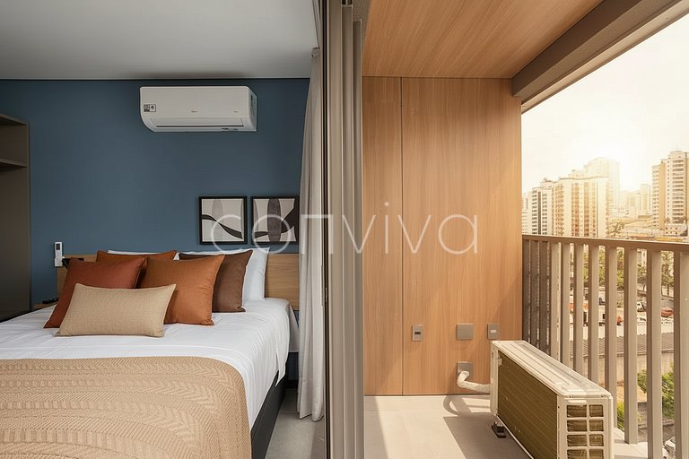 LUM1010 Studio 25m² c/ varanda e academia