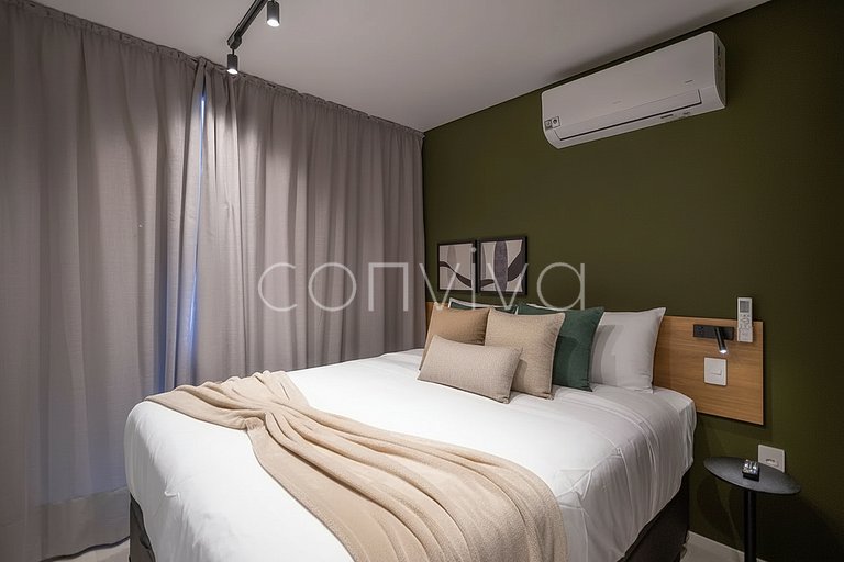 LUM0620 Studio 25m² c/ varanda, piscina e academia