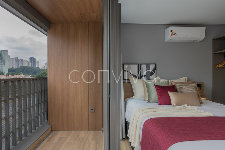 LUM0704 Studio 25m² c/ varanda, piscina e academia