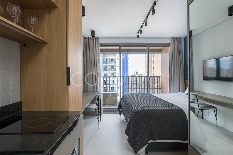 LUM1316 Ap moderno no Ed. Lumen c/ varanda e Wi-fi