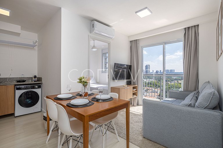 COMP0917 02 quartos | Moema | Wi-fi + vista livre