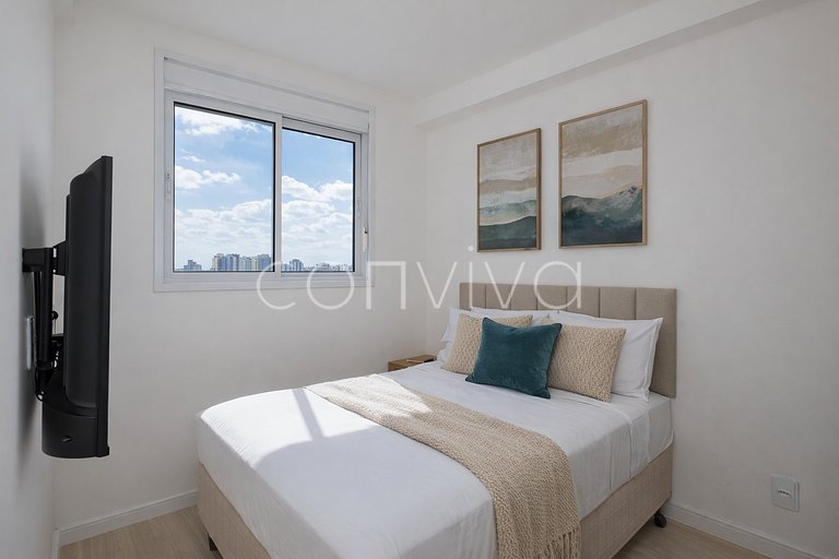 COMP0917 02 quartos | Moema | Wi-fi + vista livre