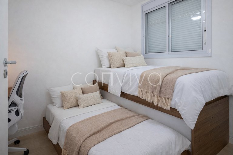 COMP0917 02 quartos | Moema | Wi-fi + vista livre