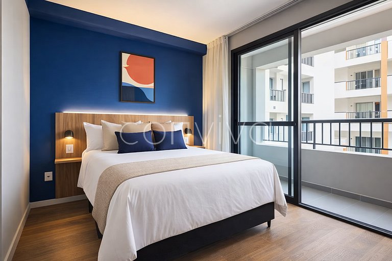 ZPB1139 Studio novo no Brooklin | Wi-fi + varanda