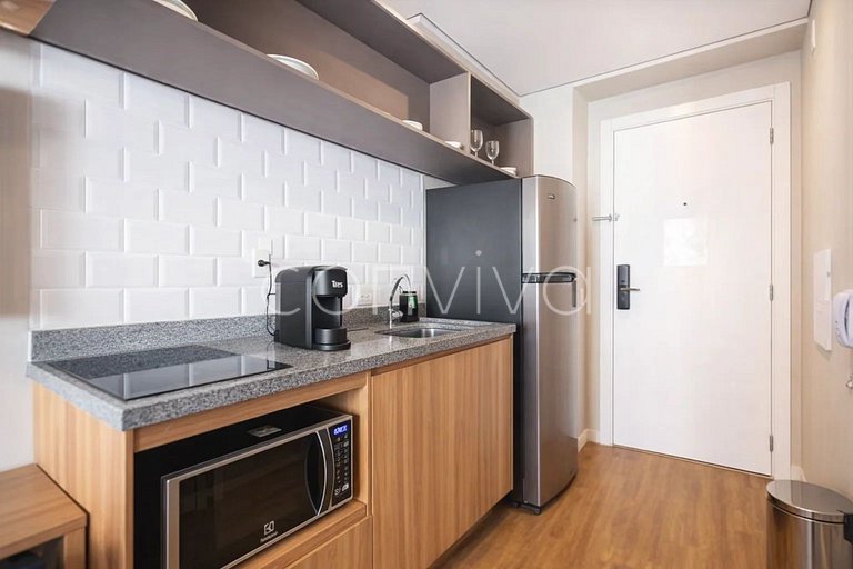 ZPB1139 Studio novo no Brooklin | Wi-fi + varanda