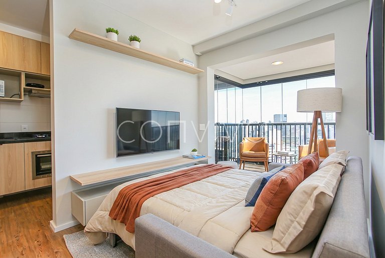 FEP034 Apto novo em Pinheiros | 48m² | 03 hóspedes
