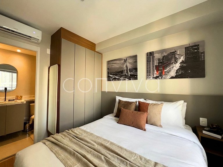 WVL1404 Apto novo na Vila Olímpia | c/varanda + AC