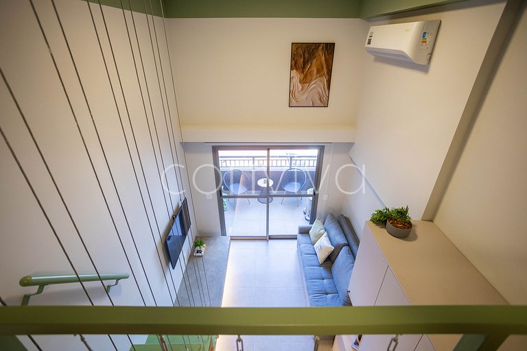 HL0402 Duplex novo | 34m² c/ varanda | Pinheiros