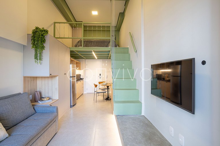HL0402 Duplex novo | 34m² c/ varanda | Pinheiros