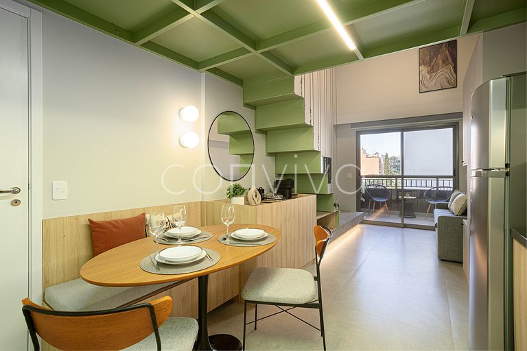 HL0402 Duplex novo | 34m² c/ varanda | Pinheiros
