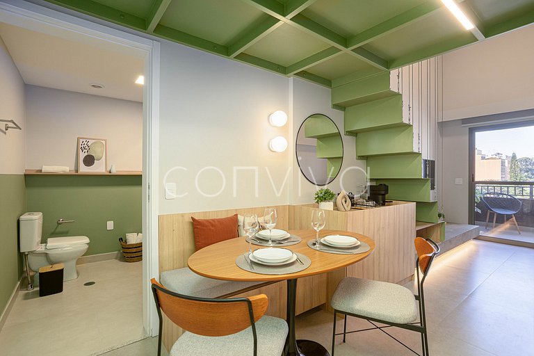 HL0402 Duplex novo | 34m² c/ varanda | Pinheiros