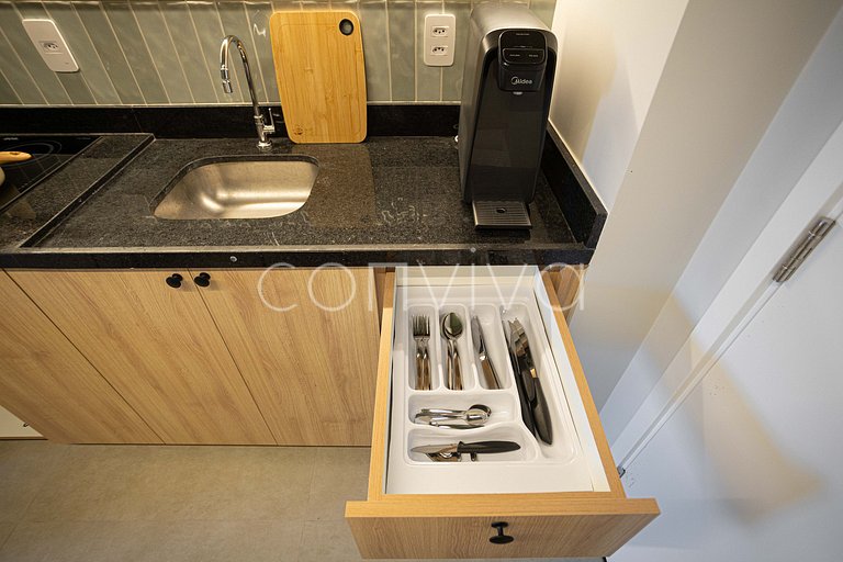 HL0402 Duplex novo | 34m² c/ varanda | Pinheiros
