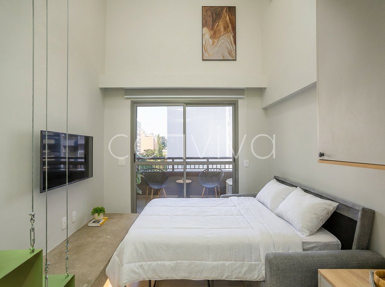 HL0402 Duplex novo | 34m² c/ varanda | Pinheiros