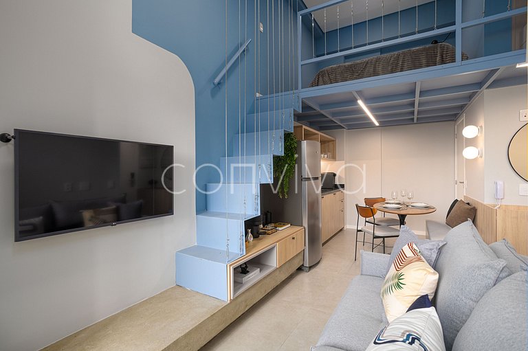 HL0403 Pinheiros Premium: Duplex | Varanda + AC