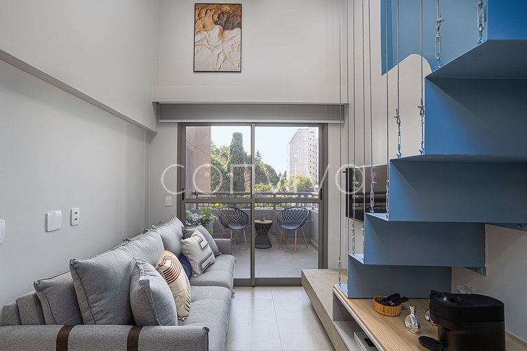 HL0403 Pinheiros Premium: Duplex | Varanda + AC
