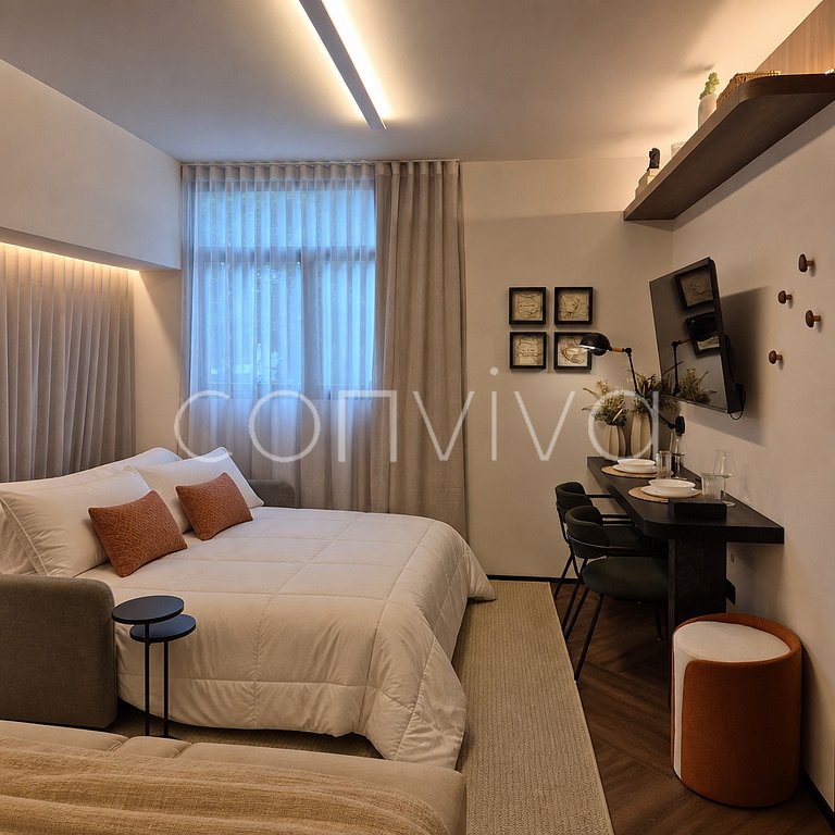 WB0112 400m do WTC Berrini | Vila Olímpia | cama King