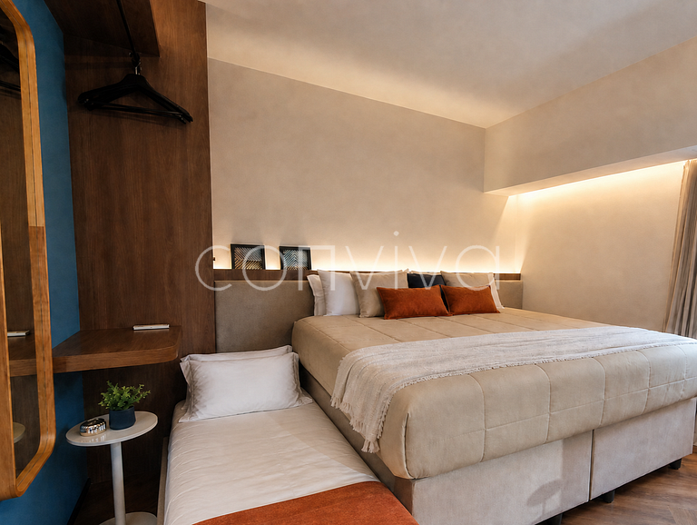 WB0112 400m do WTC Berrini | Vila Olímpia | cama King