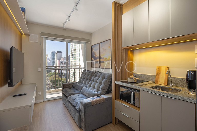 WVL1404 Apto novo na Vila Olímpia | c/varanda + AC