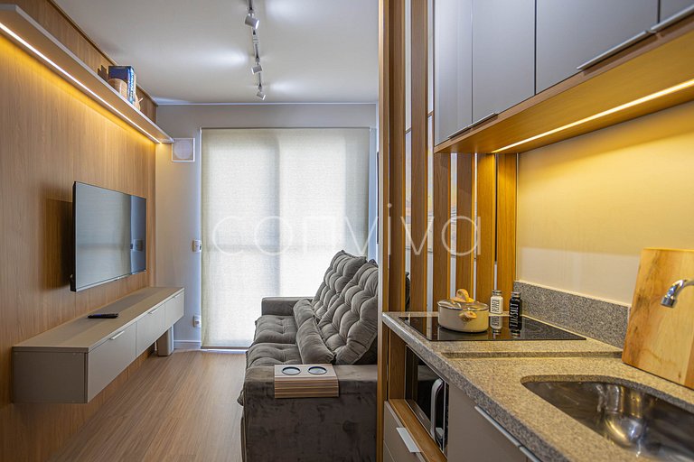 WVL1404 Apto novo na Vila Olímpia | c/varanda + AC