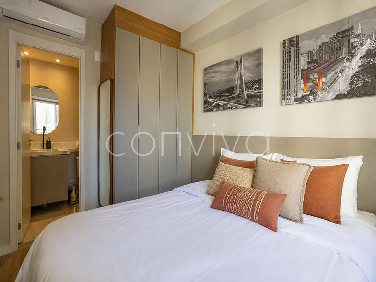 WVL1404 Apto novo na Vila Olímpia | c/varanda + AC